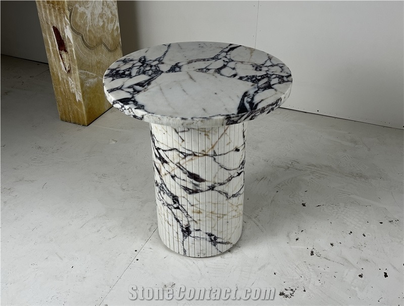 Calacatta Violet Marble Side Table