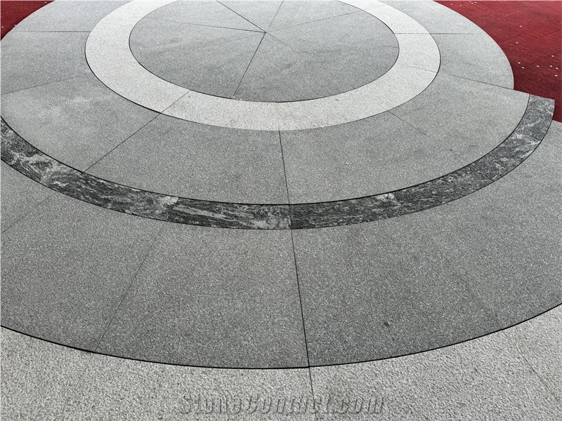 Modern Granite Circle Patio Set Exterior Pattern