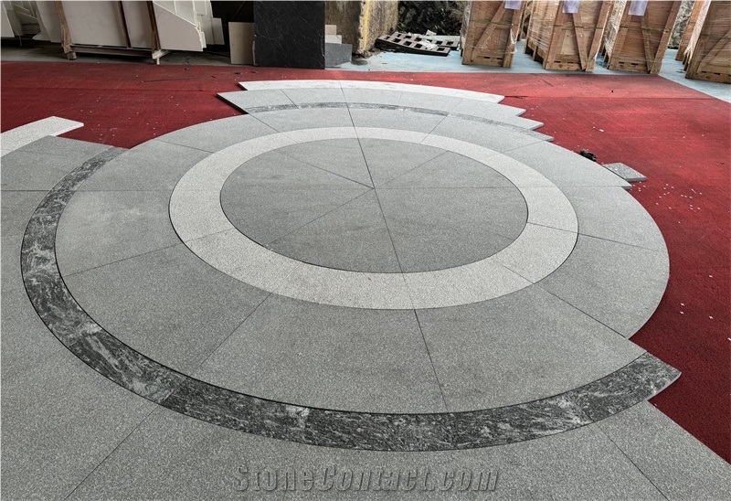 Modern Granite Circle Patio Set Exterior Pattern