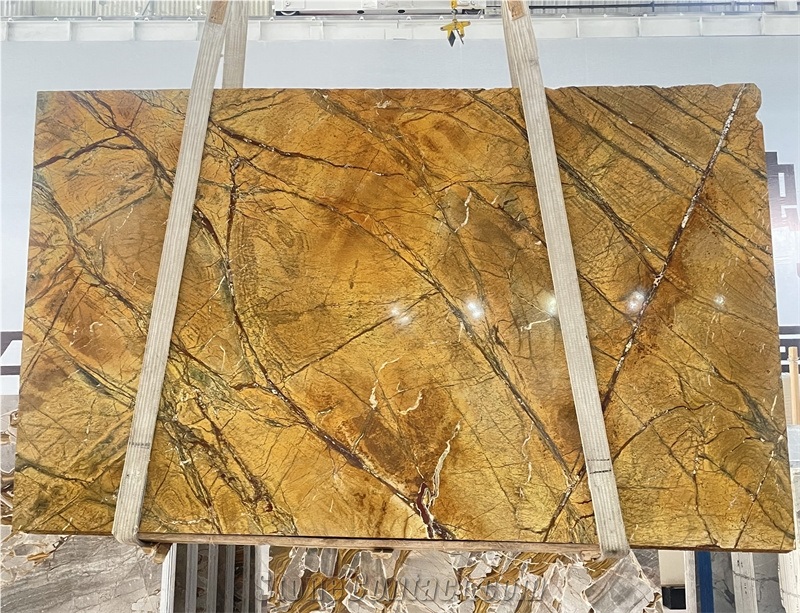 Rainforest Brown Marble Slabs