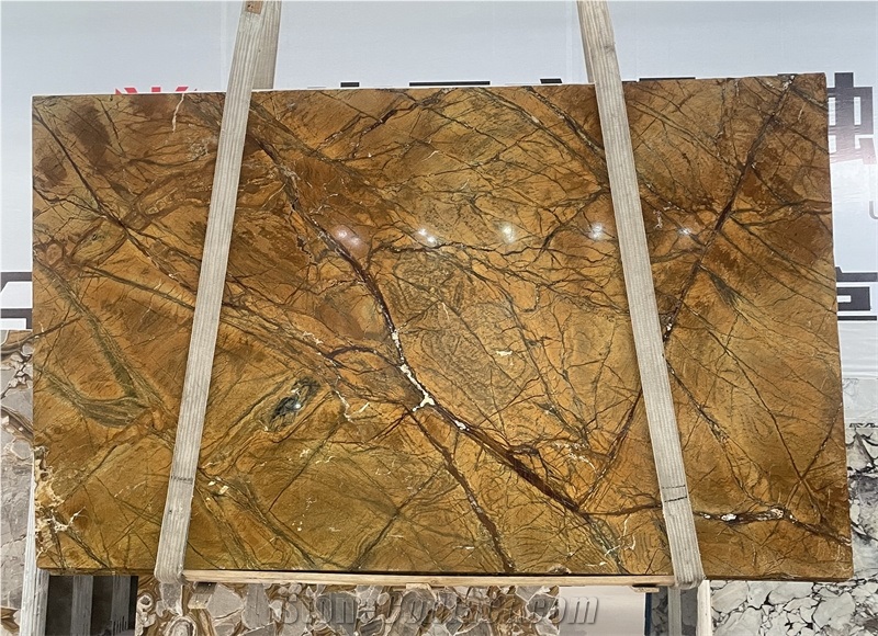 Rainforest Brown Marble Slabs