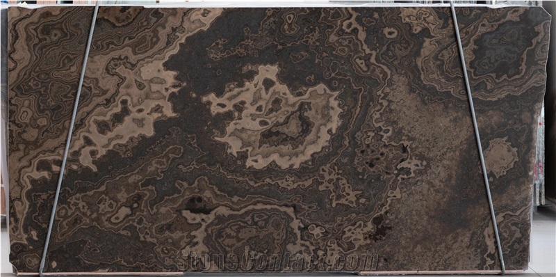 Eramosa Tobacco Brown Marble Cross Cut Slabs