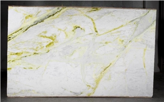 Luminous White - Green Marble Slabs
