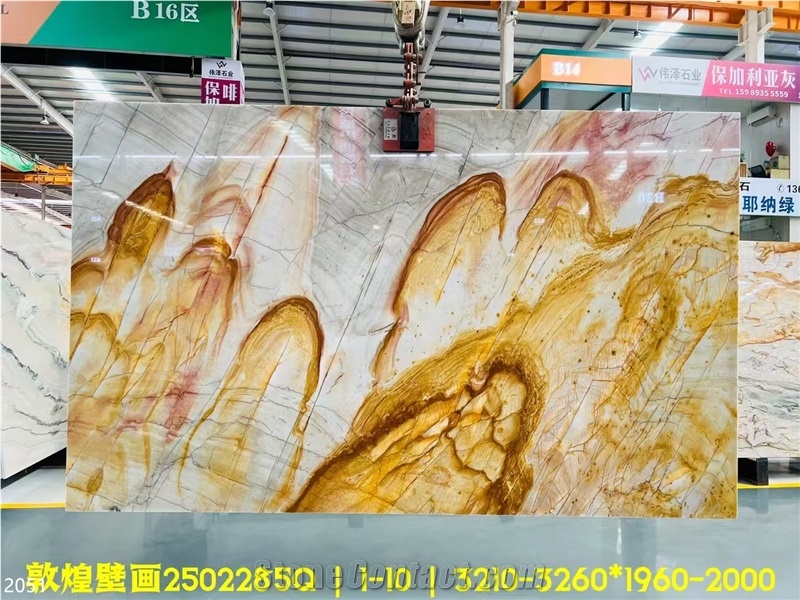Atacama Gold Quartzite Slabs Carpaccio Rose Sunset