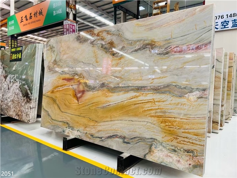 Atacama Gold Quartzite Slabs Carpaccio Rose Sunset