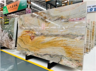 Atacama Gold Quartzite Slabs Carpaccio Rose Sunset