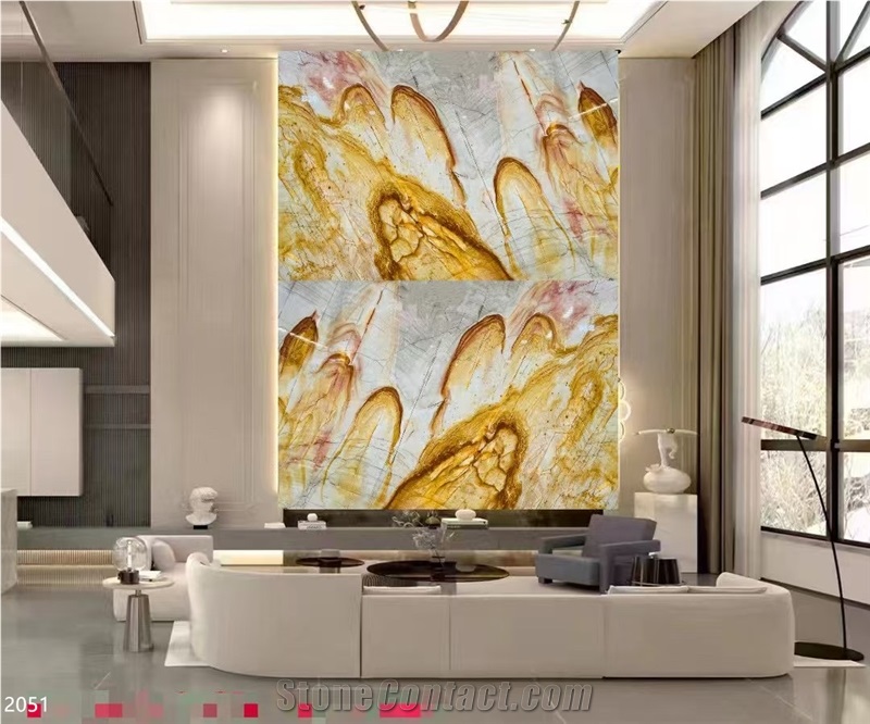 Atacama Gold Quartzite Slabs Carpaccio Rose Sunset