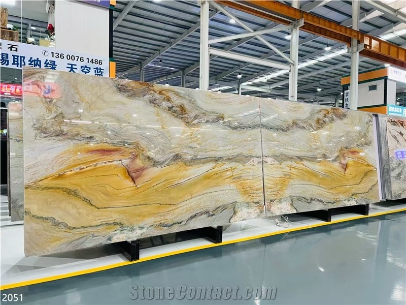 Atacama Gold Quartzite Slabs Carpaccio Rose Sunset