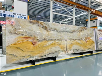 Atacama Gold Quartzite Slabs Carpaccio Rose Sunset