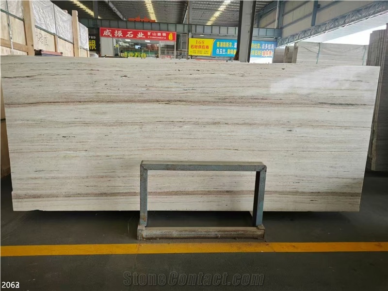 Crystal Wood Grain Marble Slabs White Wooden Stone Tile