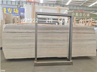 Crystal Wood Grain Marble Slabs White Wooden Stone Tile