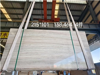 Crystal Wood Grain Marble Slabs White Wooden Stone Tile