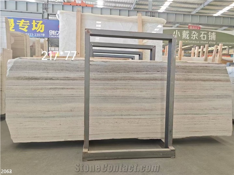 Crystal Wood Grain Marble Slabs White Wooden Stone Tile