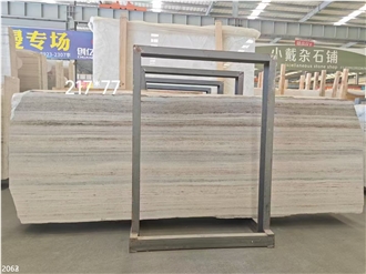 Crystal Wood Grain Marble Slabs White Wooden Stone Tile