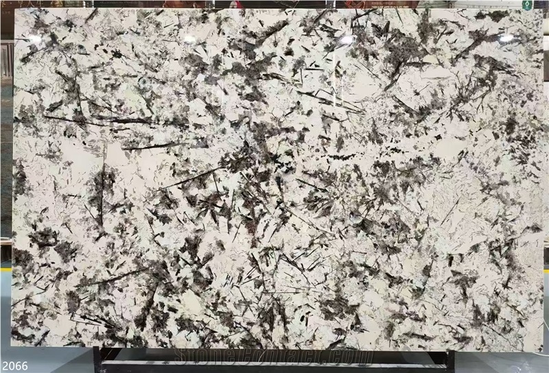 Splendor White Granite Slabs Silver Fox Snow Mountain Orchid