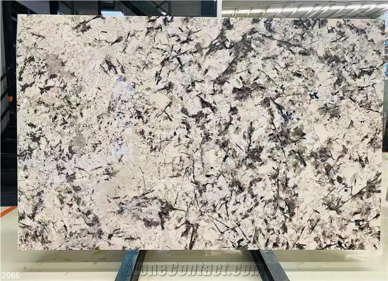 Splendor White Granite Slabs Silver Fox Snow Mountain Orchid