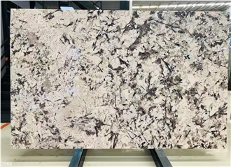 Splendor White Granite Slabs Silver Fox Snow Mountain Orchid