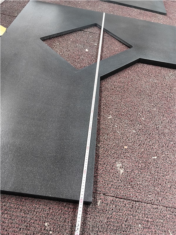 Black Volcano Granite Kitchen Countertop Commercial Spaces