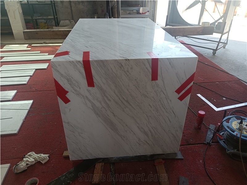 Volakas White Marble Kitchen Countertop Project Use