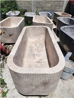 Puebla Travertine Bathtub