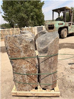 Yellow Gold Basalt Stone Garden Pillar Column