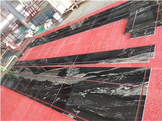 Black Cosmic Granite Custom Floor Tiles, Slabs