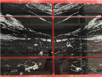 Black Cosmic Granite Custom Floor Tiles, Slabs