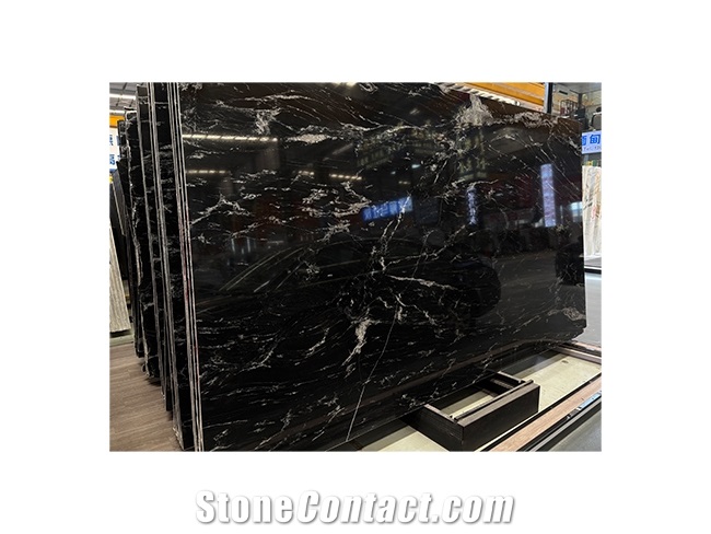 Black Cosmic Granite Custom Floor Tiles, Slabs