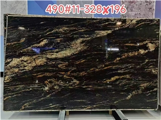 2Cm Leathered, Honed, Polished Magma Gold Granite Slabs