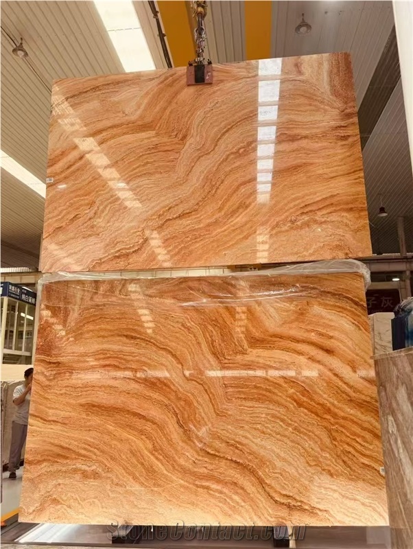Turkish Red Travertine Slabs