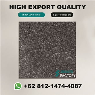 10X10cm Natural Black Lava Stone Tiles