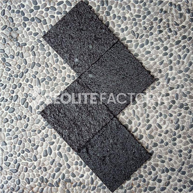 10X20cm Black Volcanic Lava Stone Tiles