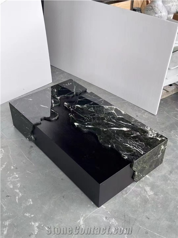 Decorative Marble Calacatta Viola Coffee Table With Wood