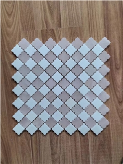 Marble Thassos Water-Jet Inlay Mosaic Pattern For Flooring