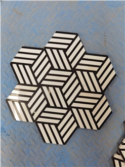 Marble Water-Jet Inlay Mosaic Pattern Flower Design For Bath
