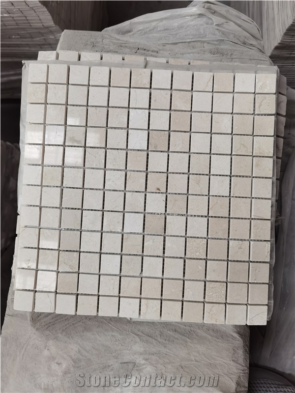 Water-Jet Inlay Chipped Carrara Mosaic Pattern For Bathroom