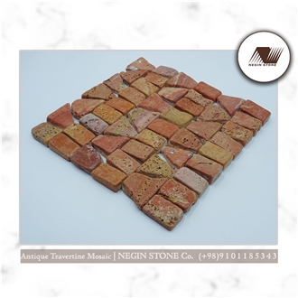 Antique ON Mesh Travertine Mosaic Tiles