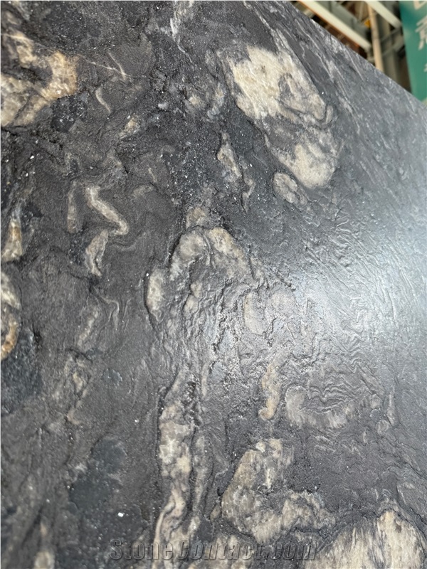 Titanium Black Gold Granite Leathered 20MM Slabs