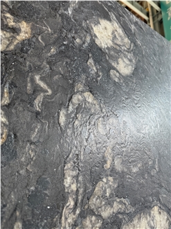 Titanium Black Gold Granite Leathered 20MM Slabs