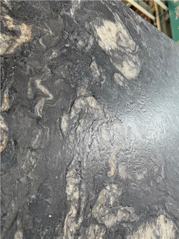 Titanium Black Gold Granite Leathered 20MM Slabs