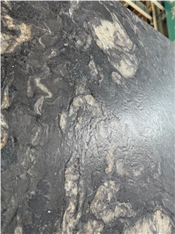 Titanium Black Gold Granite Leathered 20MM Slabs