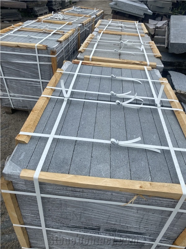 Black Granite Gabbro Paving Stone Tiles