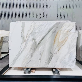 Calacatta Gold Marble Slabs Lustrous Surface Opulent Feel
