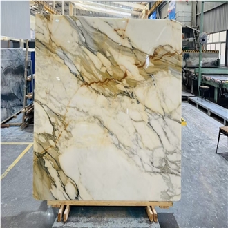 Calacatta Gold Marble Slabs Lustrous Surface Opulent Feel