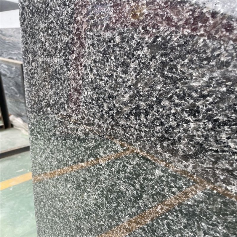 Polished Pubei Ice Flower Black Ice Granite Tiles