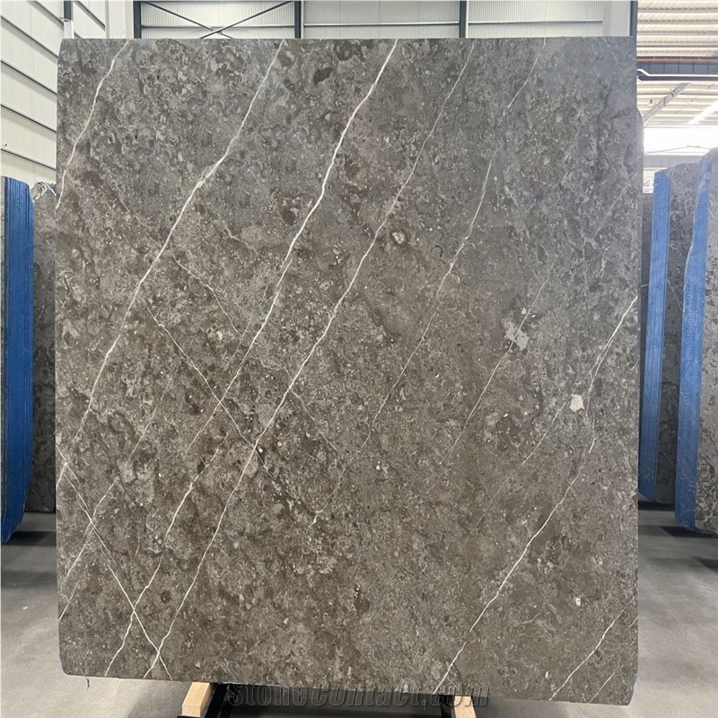 Scottish Gray Marble Slabs Unique Veining, Design Flexibility