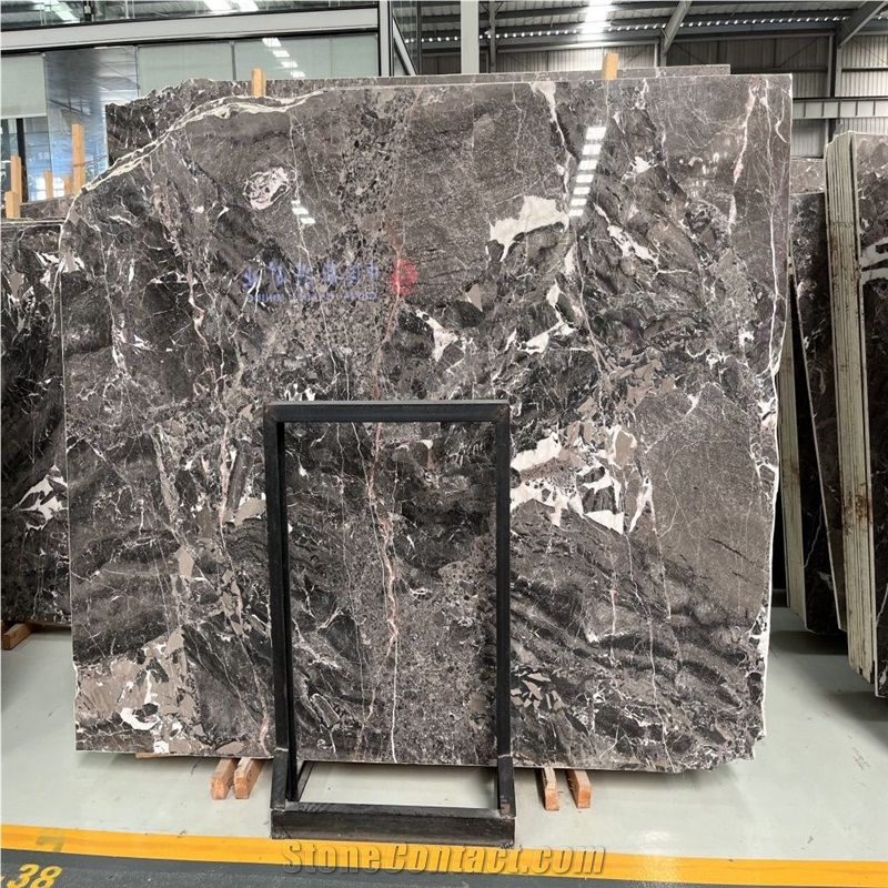 Silver Breccia Marble Slabs Subtle Silver Hues
