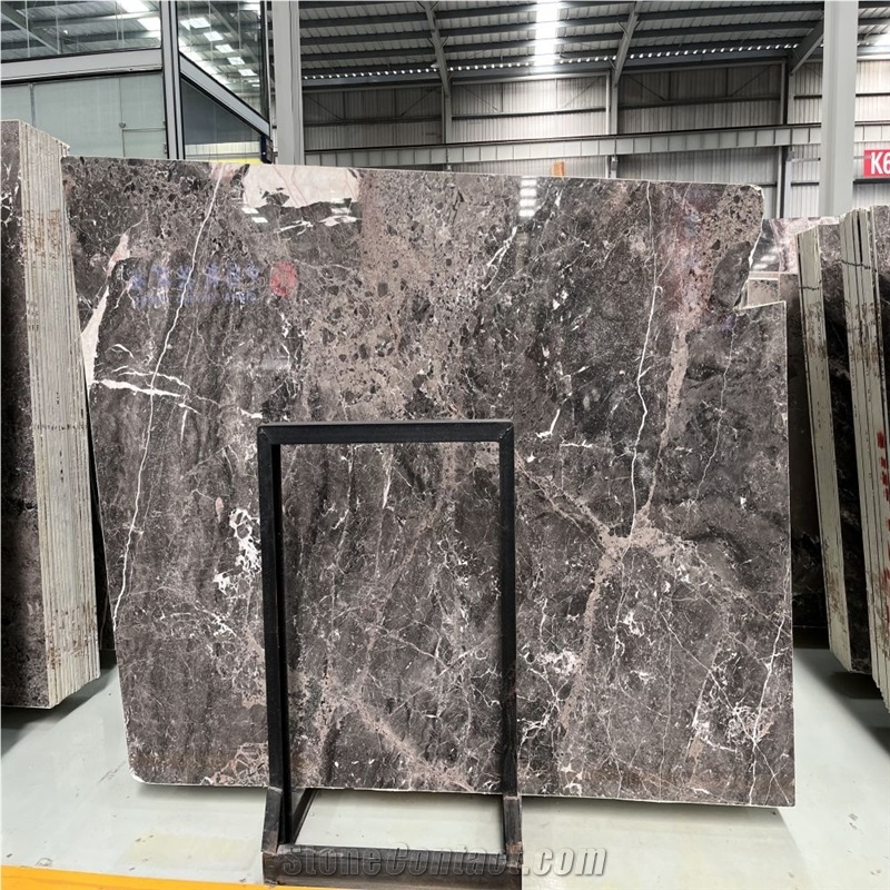 Silver Breccia Marble Slabs With Intricate Veins
