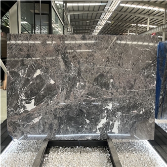 Silver Breccia Marble Slabs With Intricate Veins