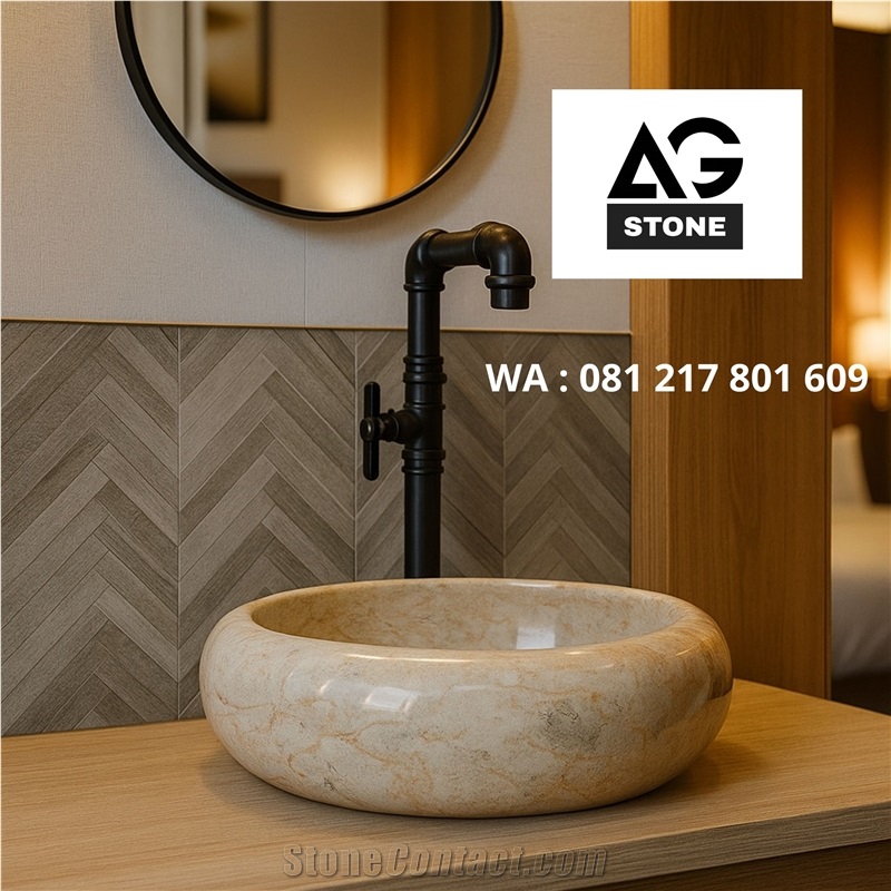 Light Beige Marble  Wash Basin